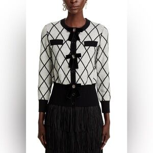 Embellished Velvet Bow Knit